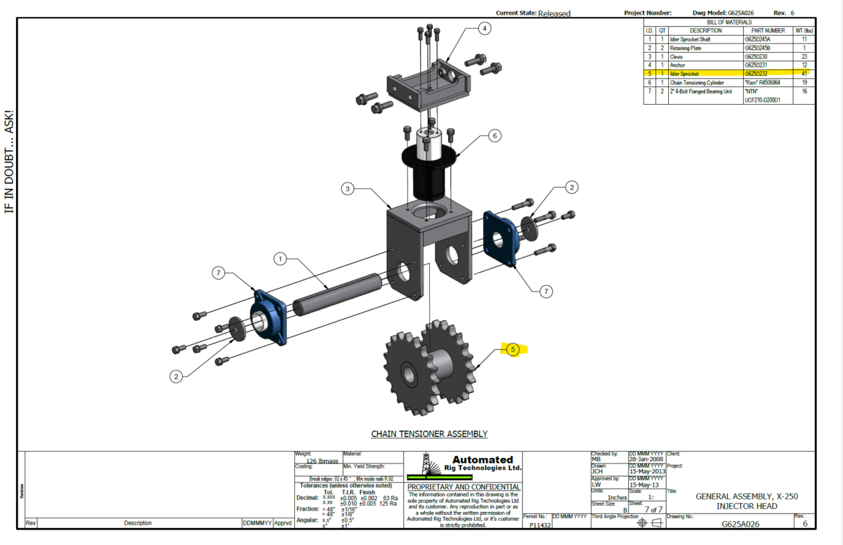 SPROCKET CHAIN TENSIONER, X-250/350/450