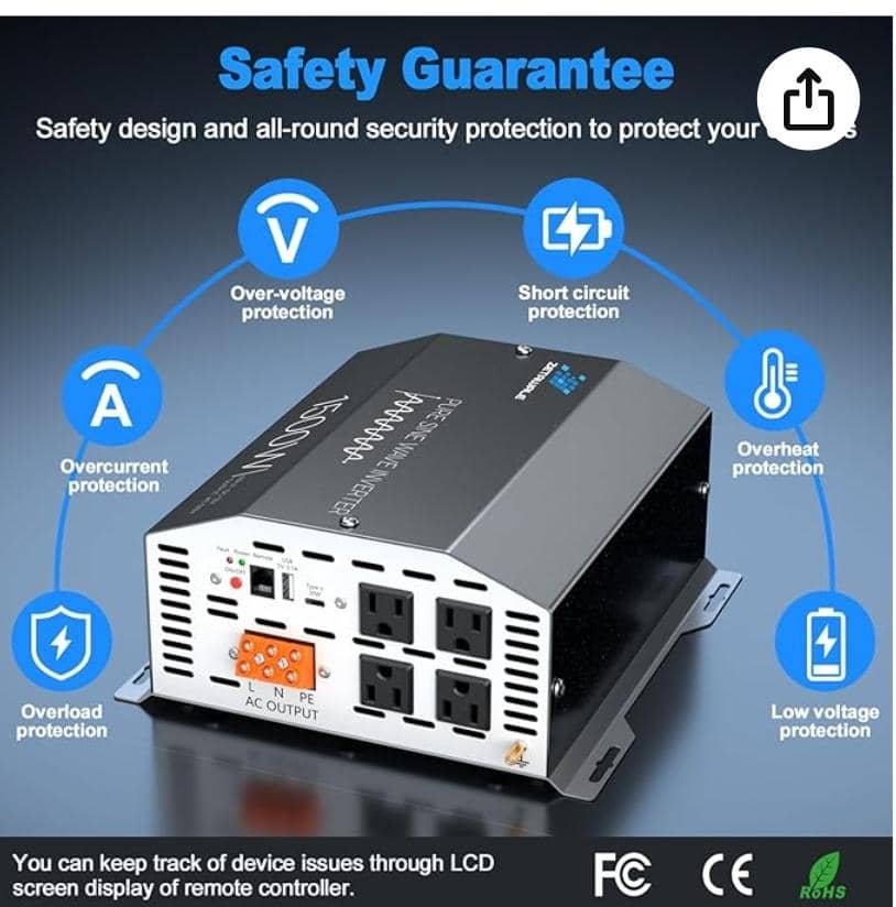 INVERTIDOR DE VOLTAGE 12V DC a 120V AC